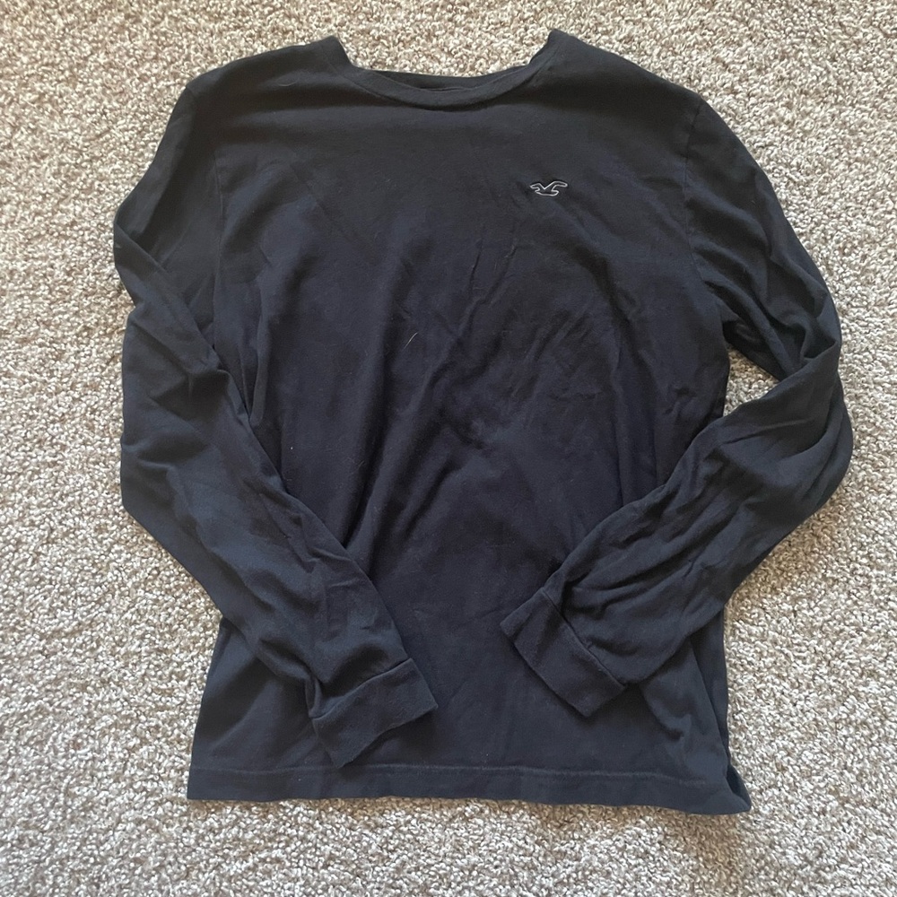 Hollister Men's Cotton Black Long Sleeve Shirt